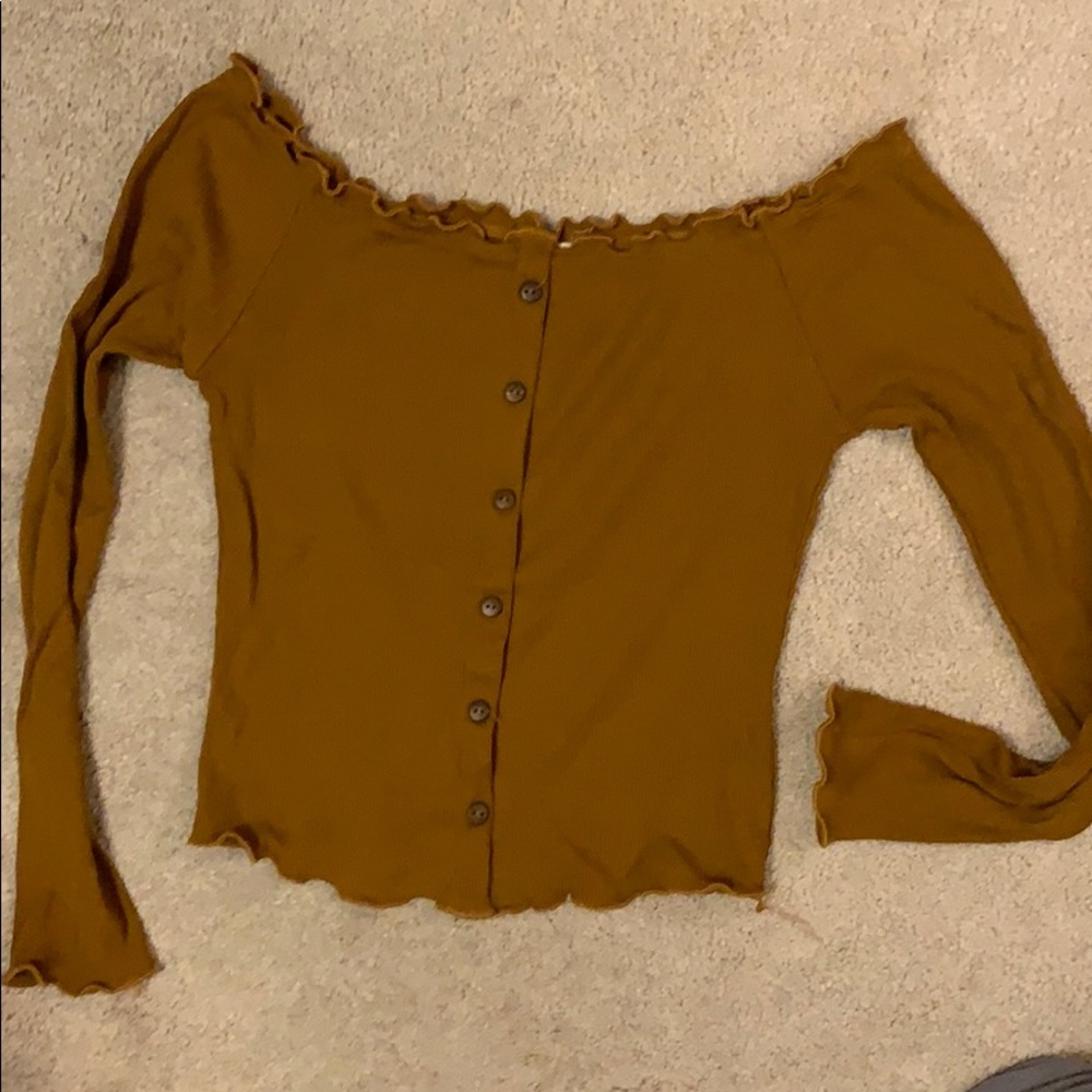 Brown off the shoulder top